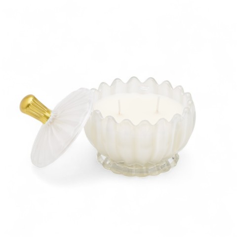 CANDELA CONCHIGLIA VETRO 11CM BIANCA 2